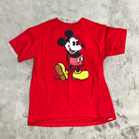 New Boys Disney Mickey Mouse T-Shirt Tee Shirt Orange NWOT Size Large 14-16